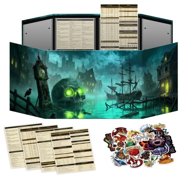 BiiSaa DM Screen with Dry Erase Pockets, Custom Inserts & 5.5E References