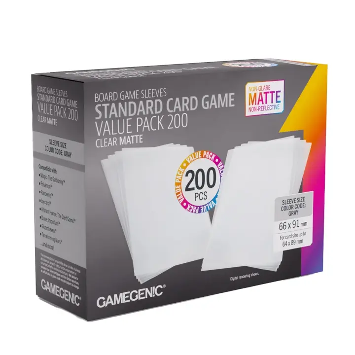 Gamegenic Matte Sleeves Standard Card Game-Size Value Pack 200