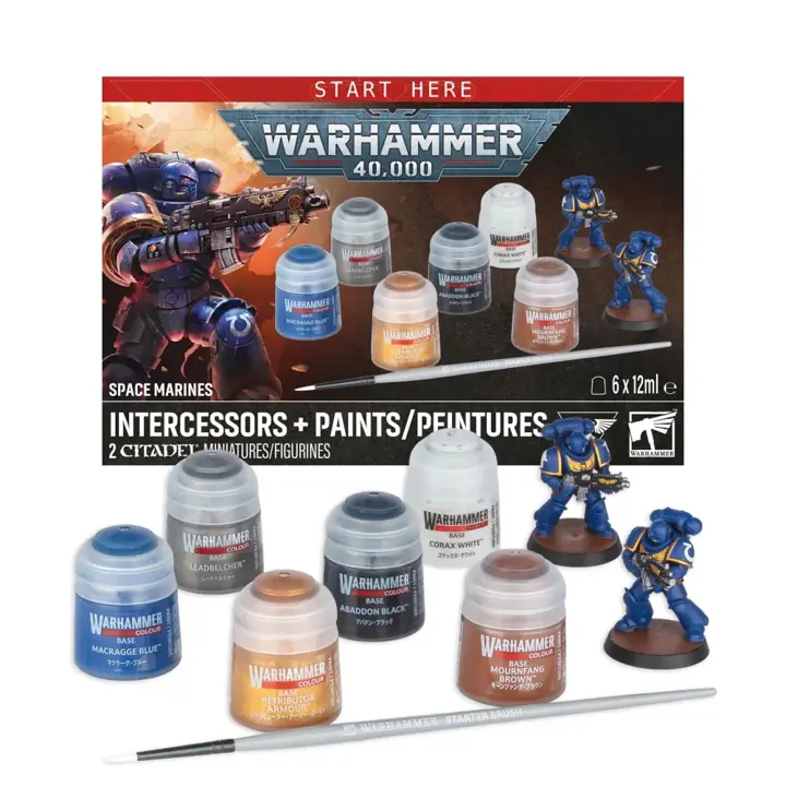 Warhammer 40K Space Marines Intercessors and Paints Set - 2026