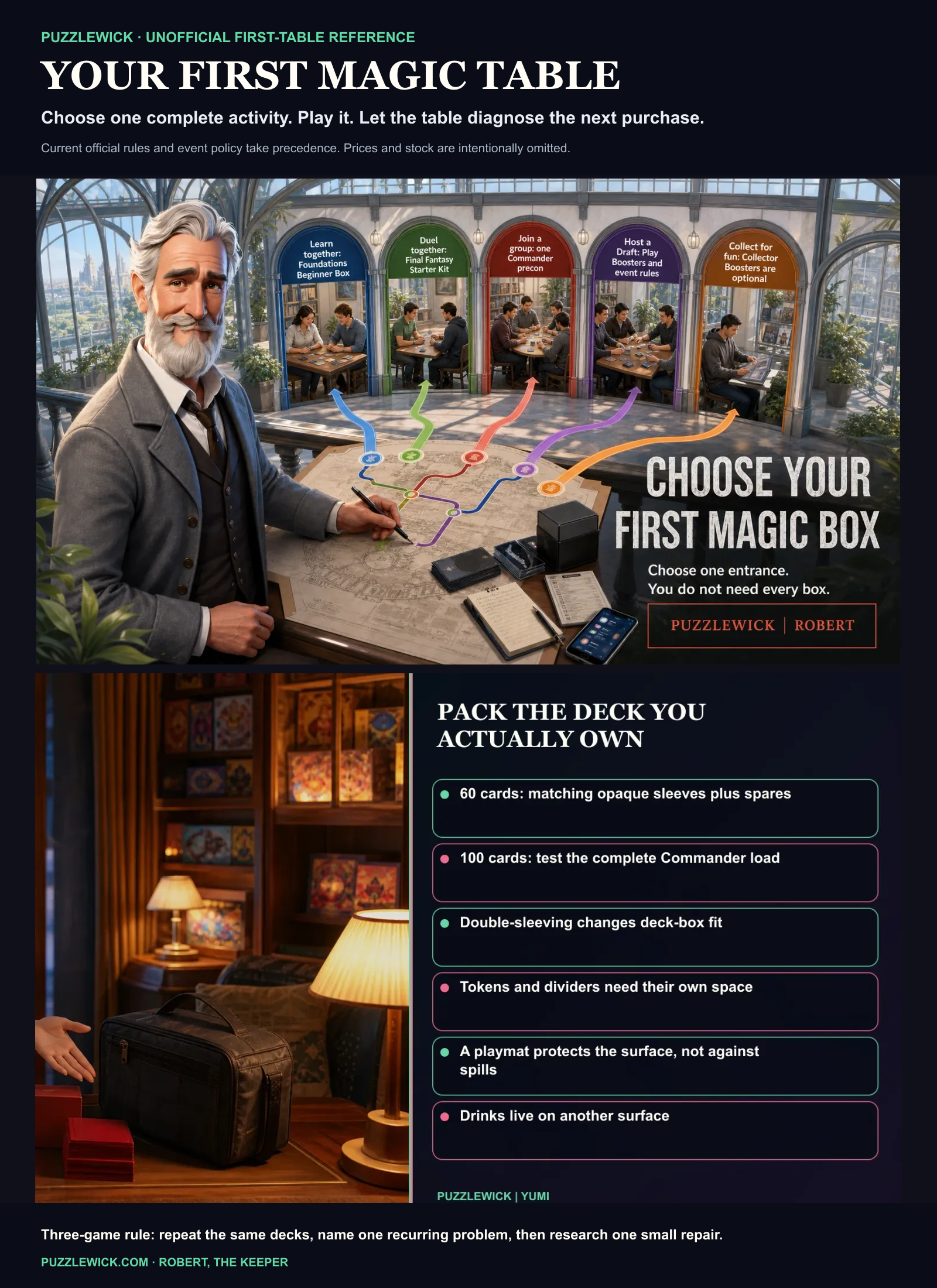 Preview of The first Magic table decision card