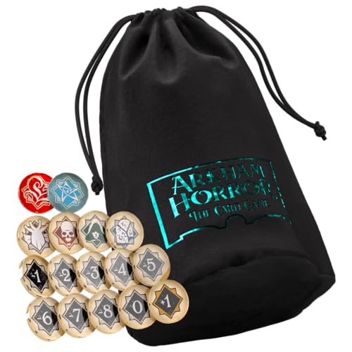 Gamegenic premium Arkham Horror chaos tokens and draw bag