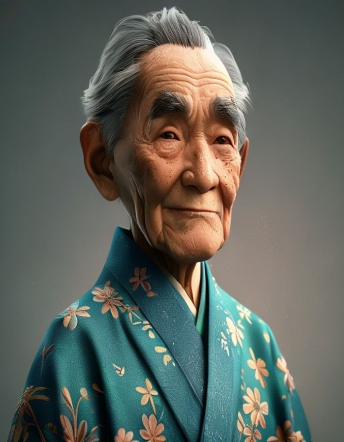 Kenji, The Sensei, reading the crystal ball at the fortune-teller's table
