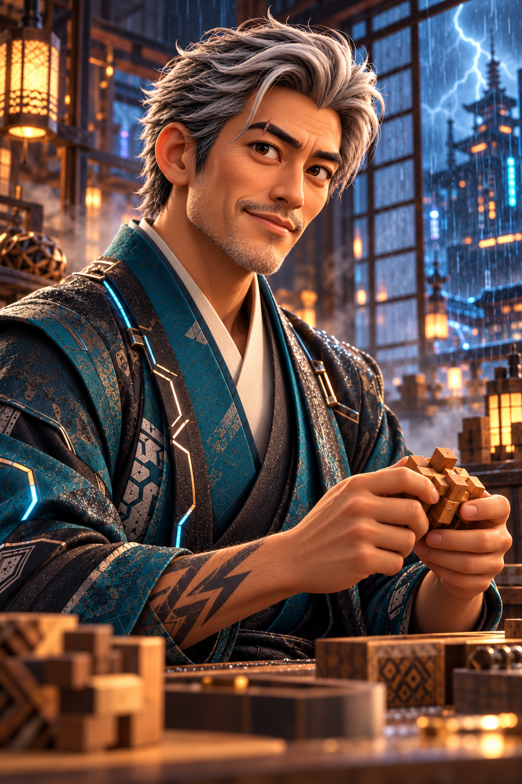 Kenji, The Sensei, in their studio