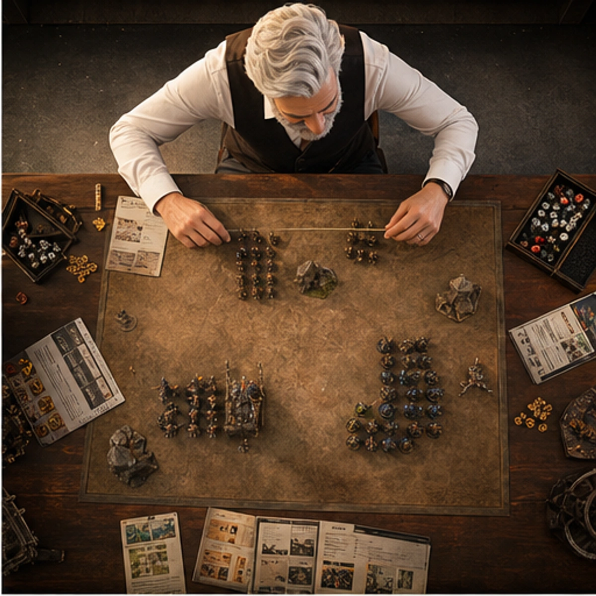 Robert, The Keeper — side-by-side table clinic with components in use