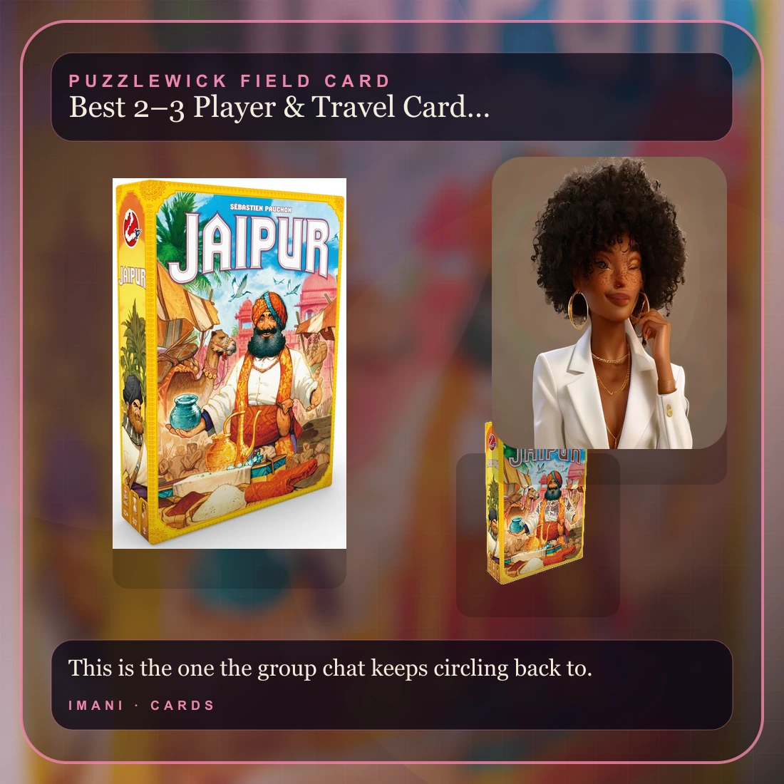 Imani, The Connector