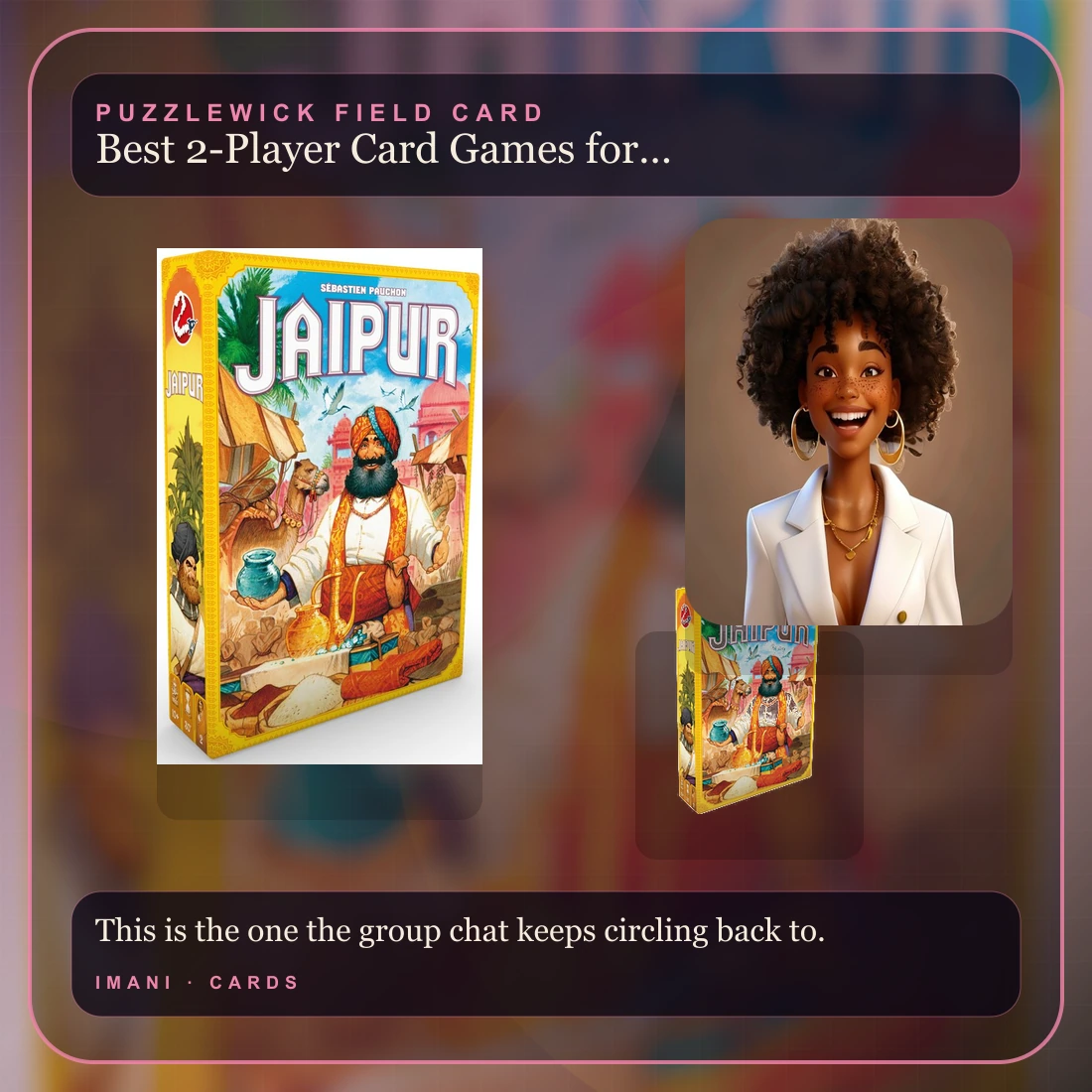 Imani, The Connector