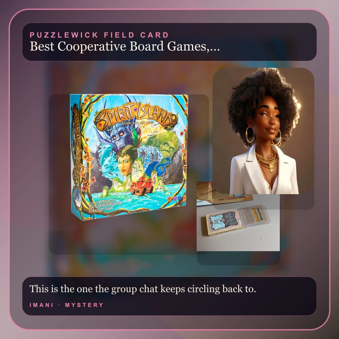 Imani, The Connector