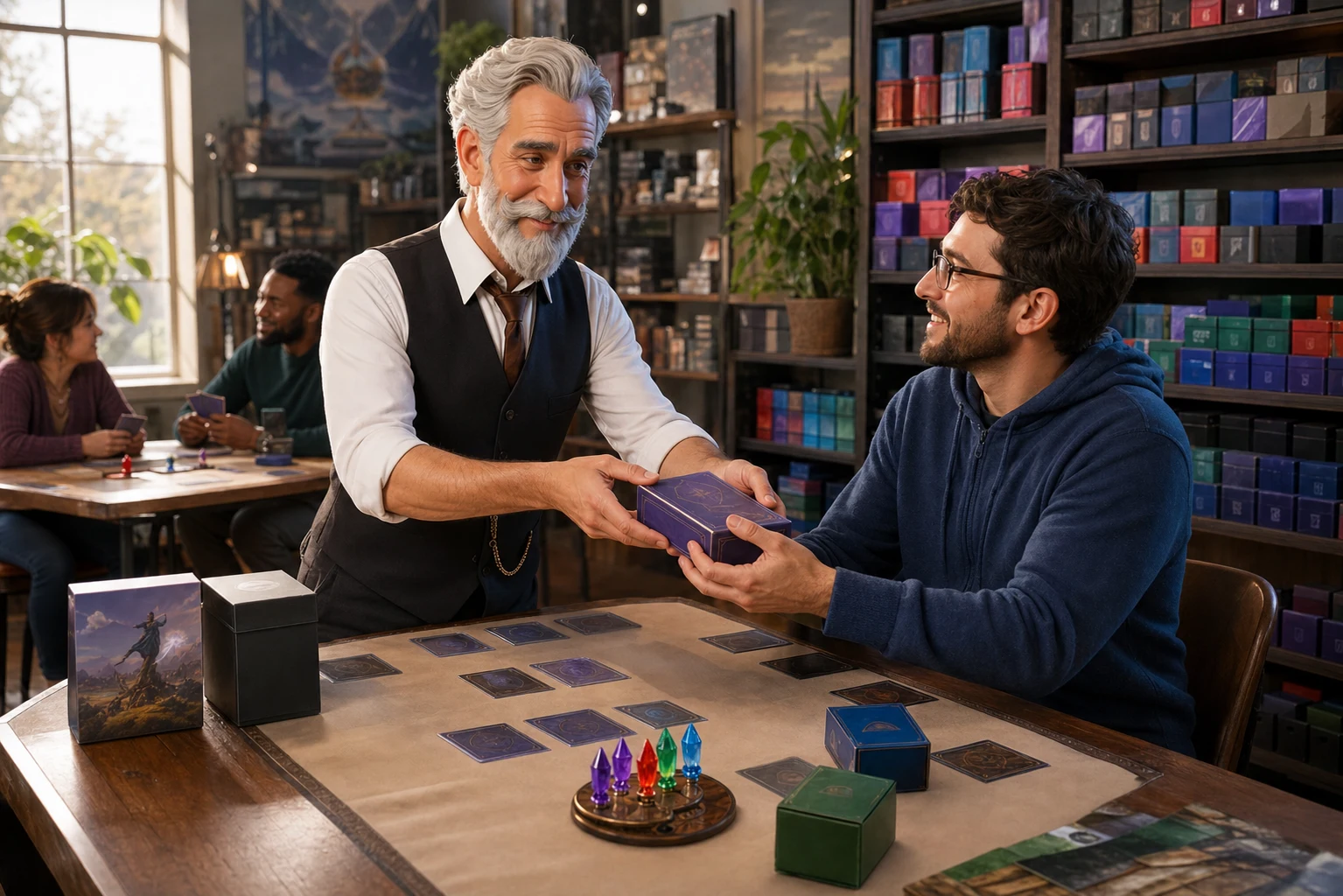 Robert, The Keeper — handing an adult learner a satisfying first precon at a bright local game shop