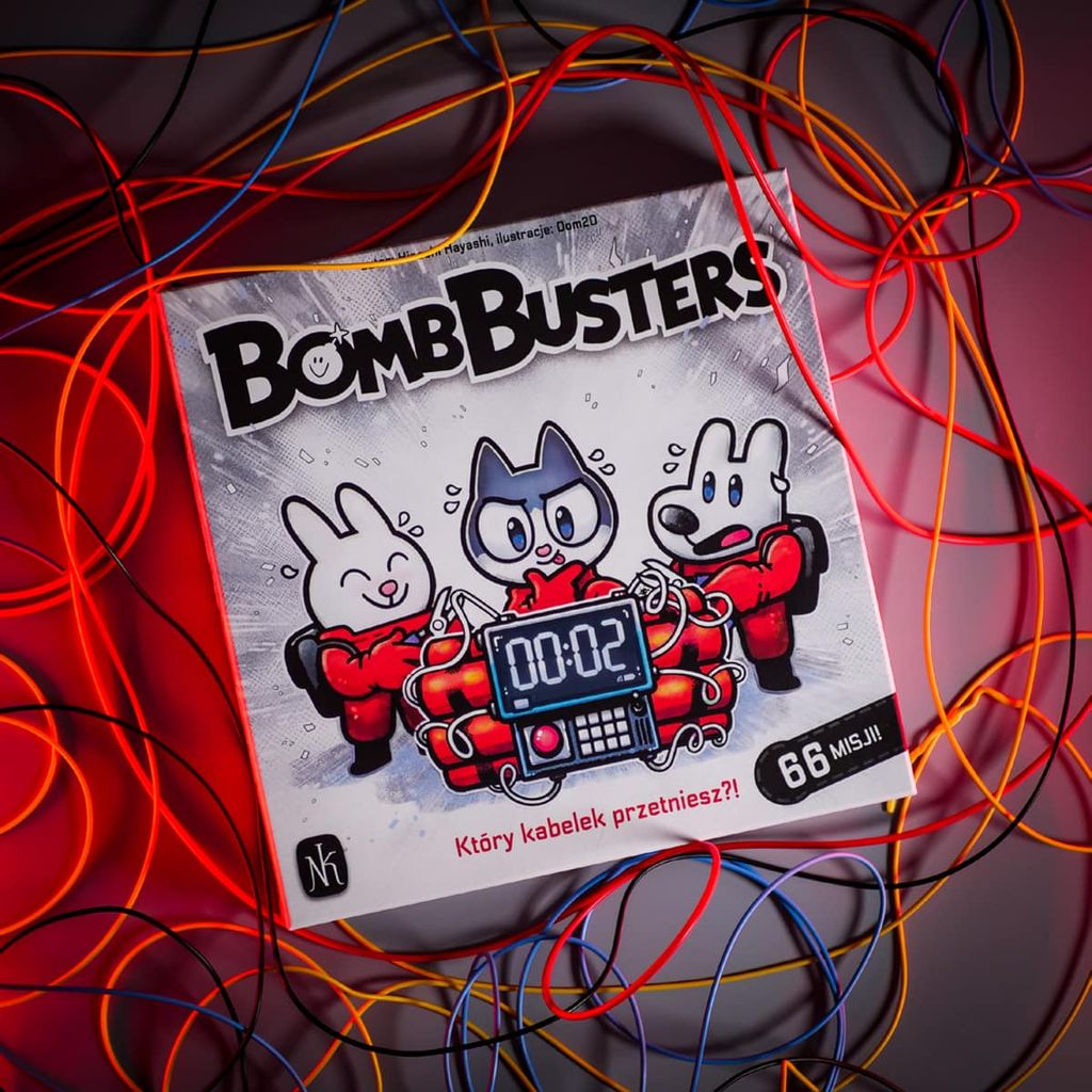 Bomb Busters number tiles and detonator track — defuse all twelve numbers before the countdown ends.