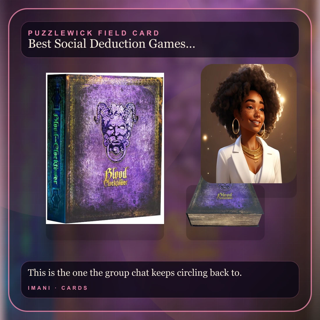 Imani, The Connector