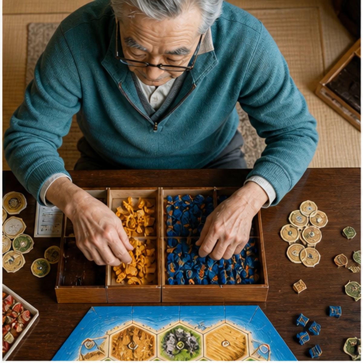 Kenji, The Sensei — demonstrating the core turn with the game staged clearly