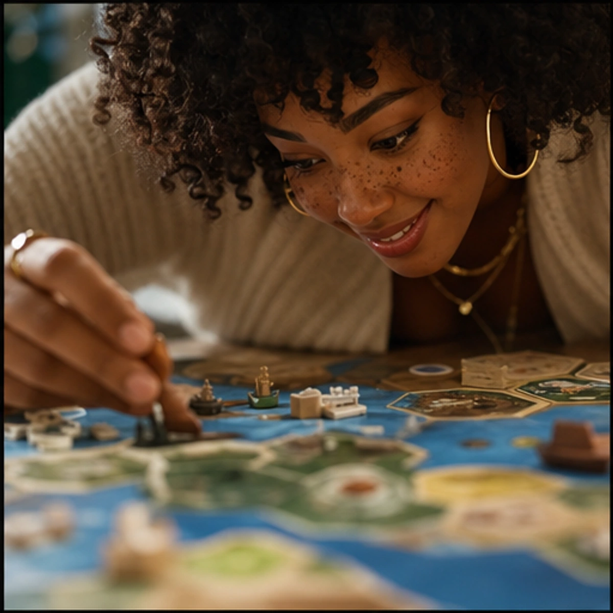 Imani, The Connector — demonstrating the core turn with the game staged clearly