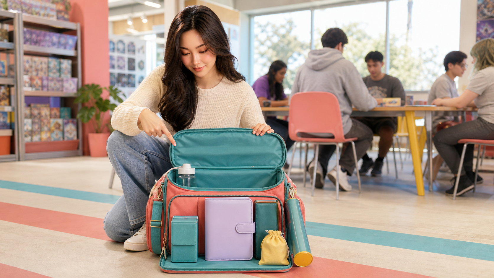 Yumi, The Hostess — packing a cheerful league-night bag from a four-home collection system