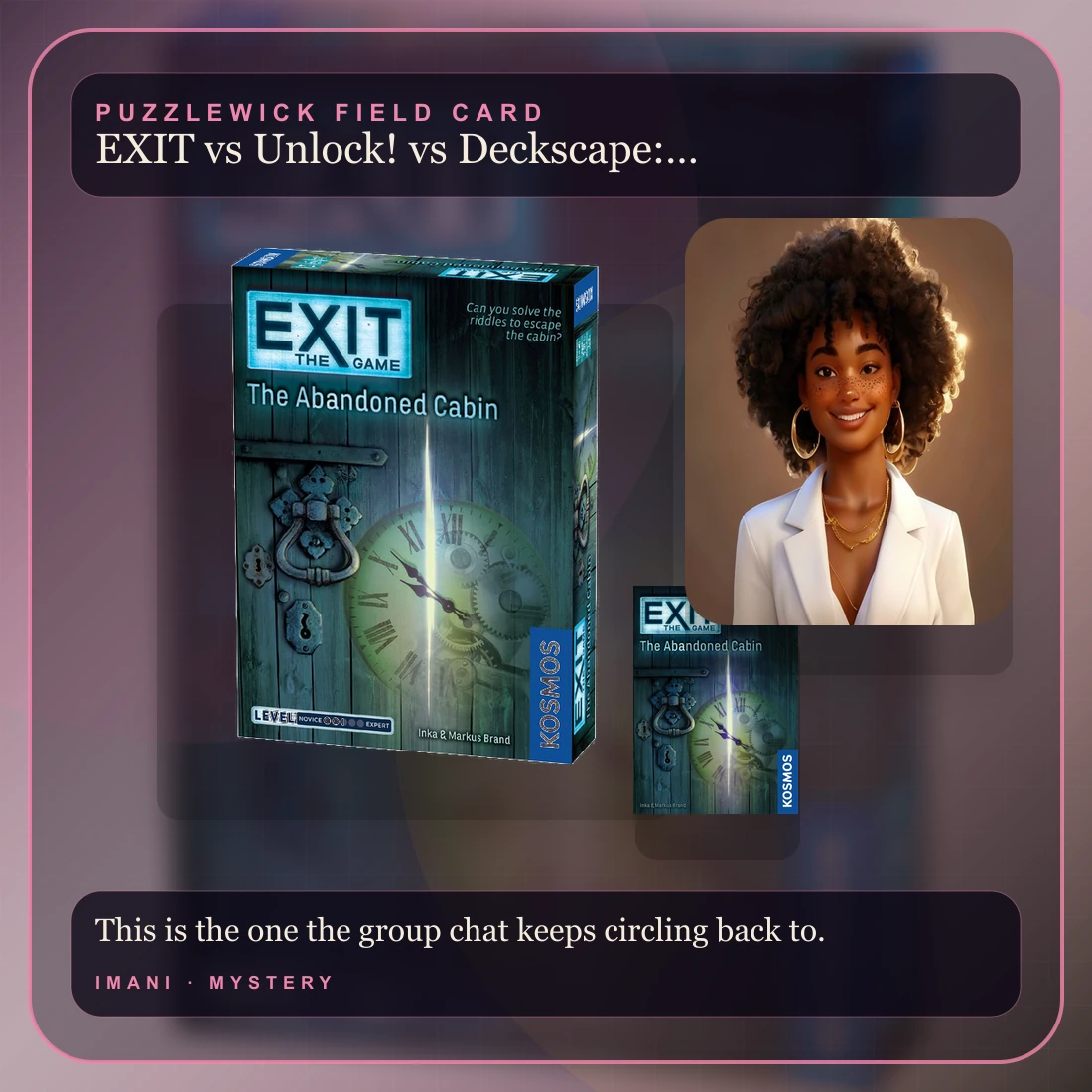 Imani, The Connector