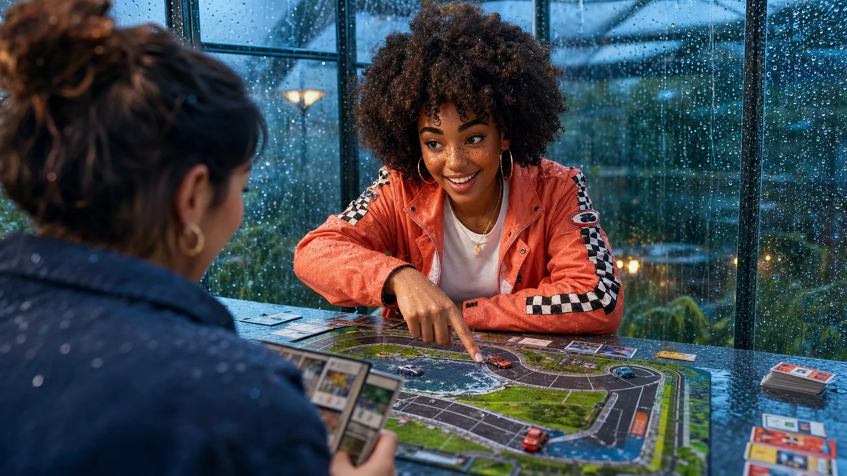 Imani, The Connector — side-by-side table clinic with components in use