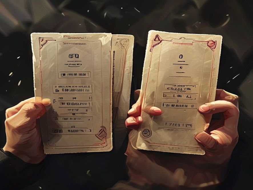 Two ability cards held side by side with their initiative numbers prominent, positioned as a single planned turn.