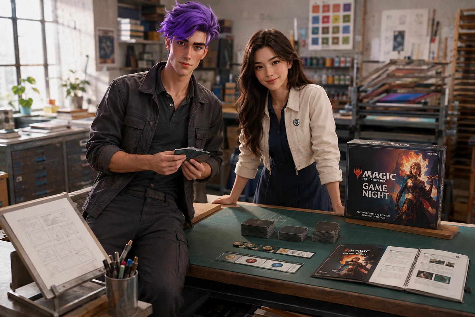 Dax and a beginner communicate through a paper turn at a welcoming local-store judge desk.