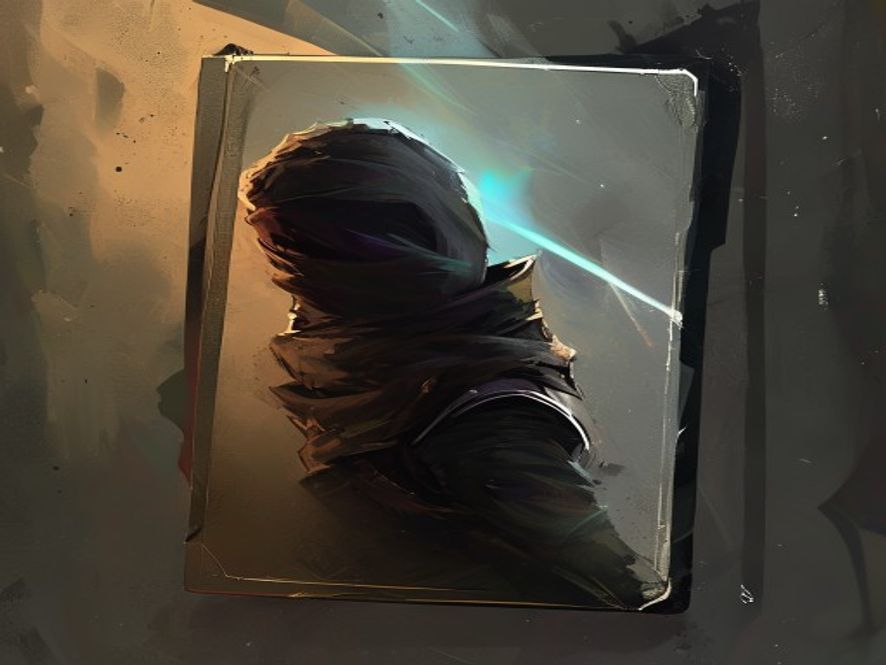 A character card turned sideways to show it is rested after attacking