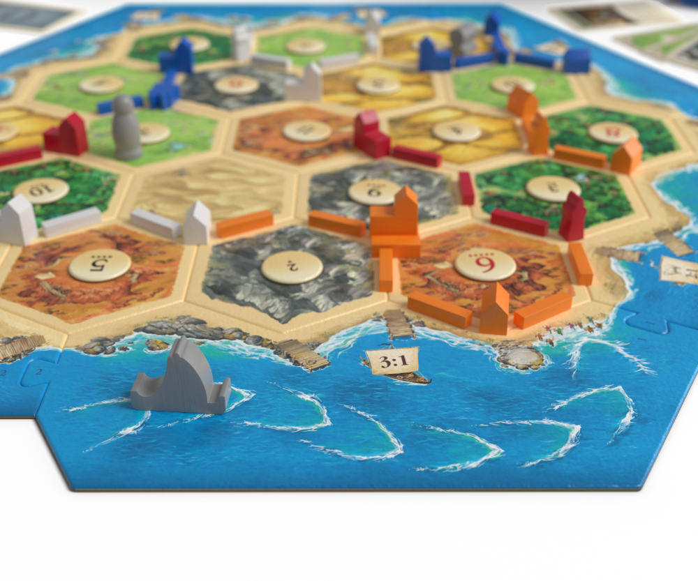 The Cities & Knights barbarian track — the rolling threat that forces players to build up their knights.