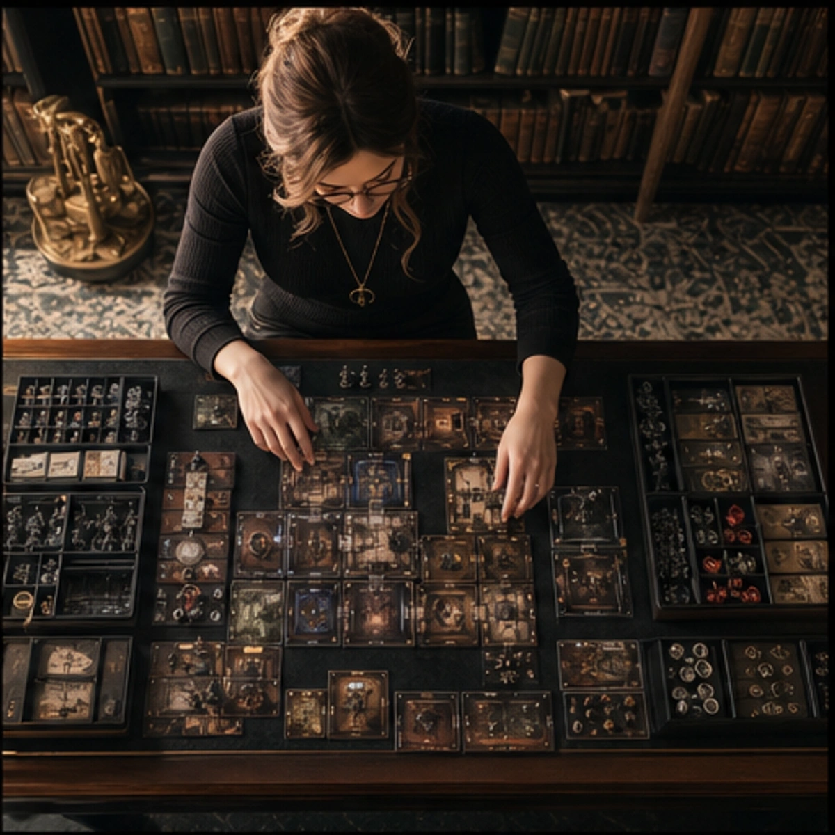 Margo, The Archivist — side-by-side table clinic with components in use