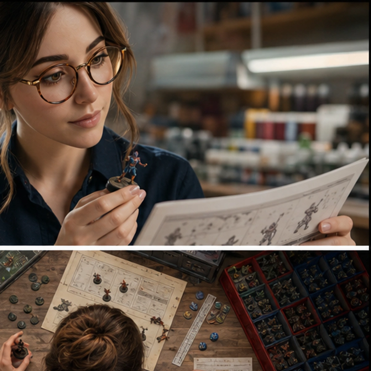 Margo, The Archivist — side-by-side table clinic with components in use