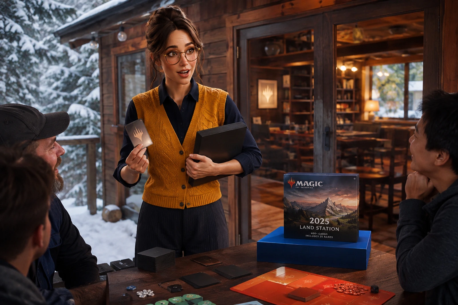 Margo audits a real collection ledger beside sorted digital wildcard tokens.