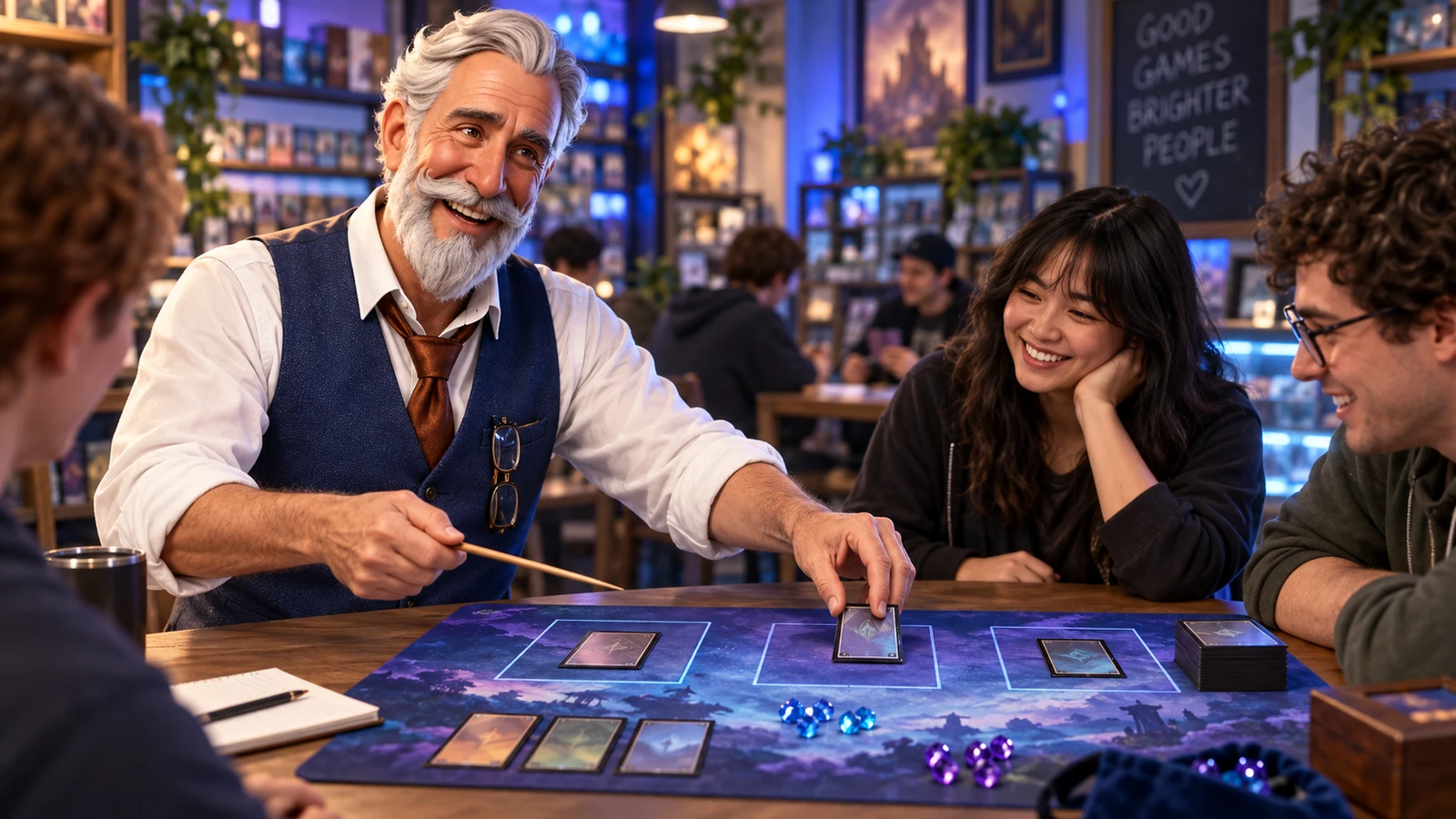 Robert, The Keeper — laughing game-store coach
