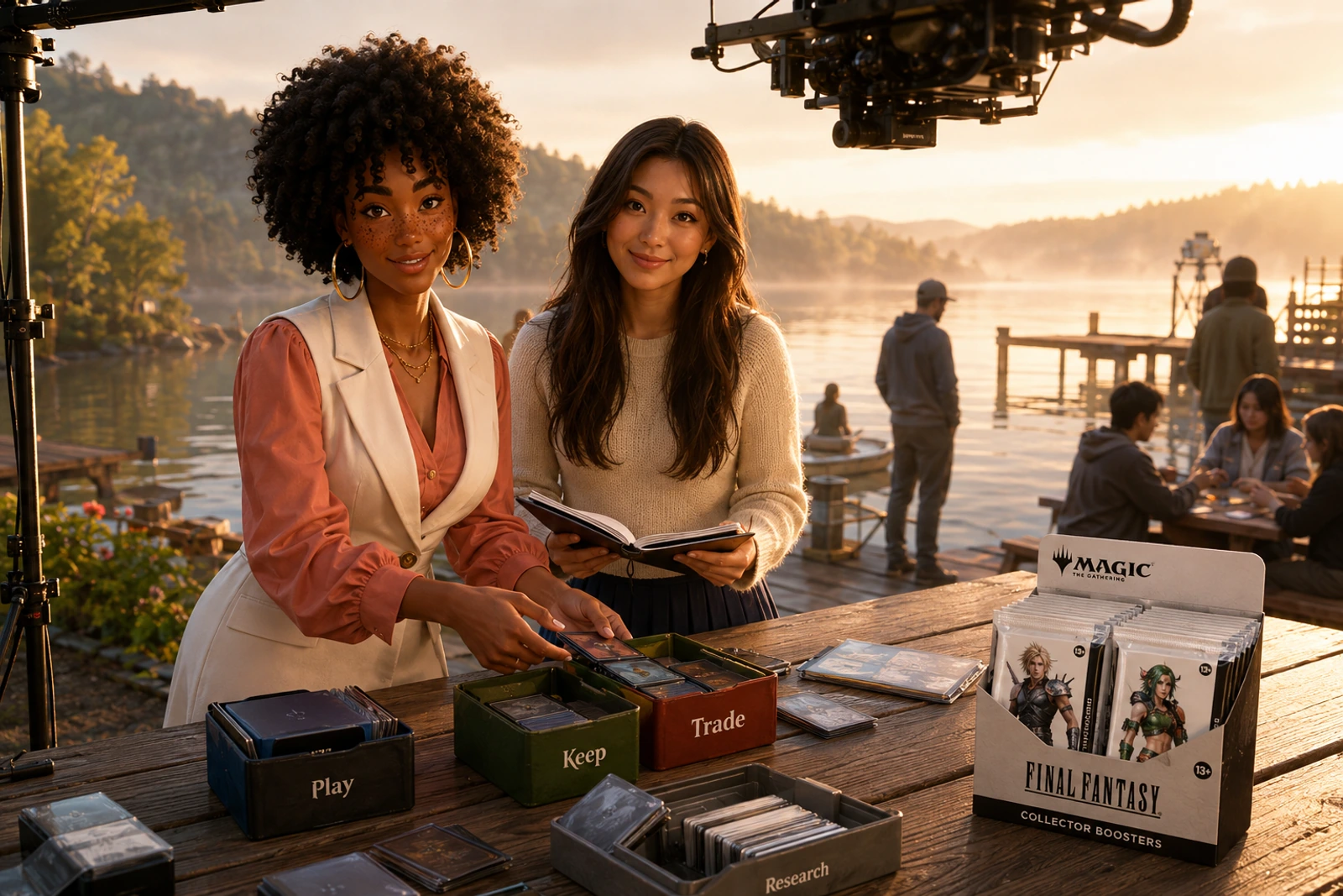 Imani separates a fixed Starter Kit, premium collector lane and exact-card checklist on a cool museum counter.
