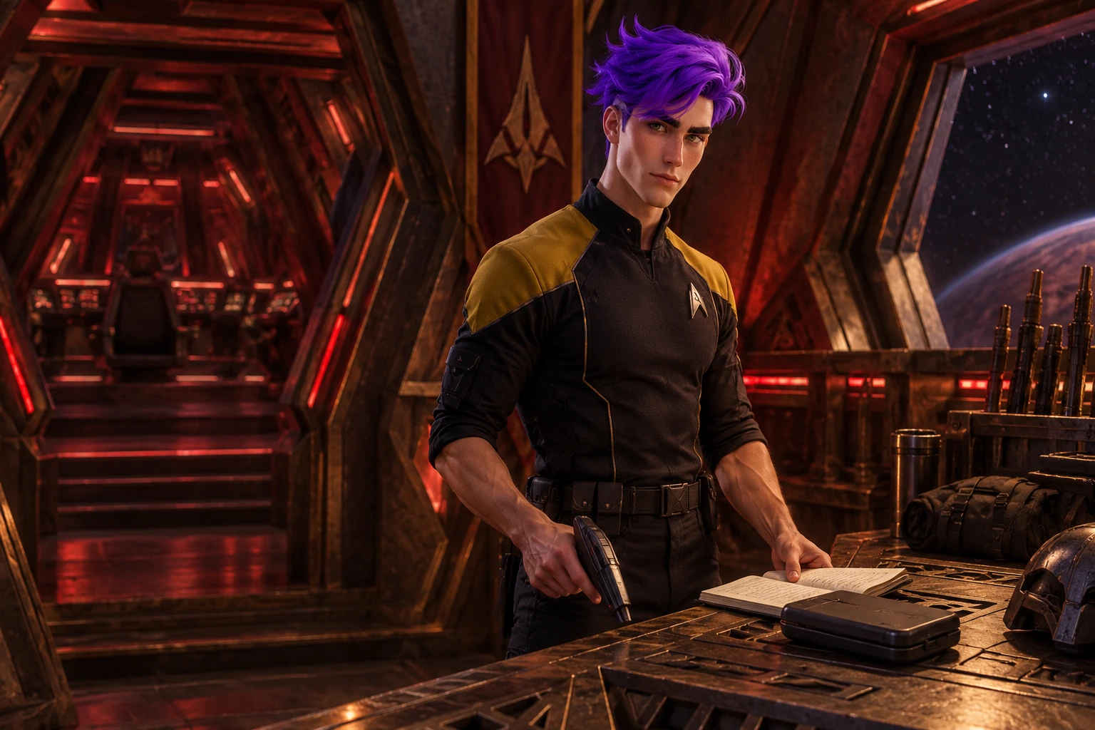Illustration: dax in the era-specific Star Trek setting described in the caption.
