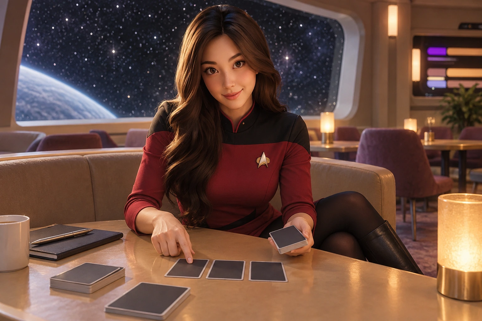 Illustration: yumi in the era-specific Star Trek setting described in the caption.