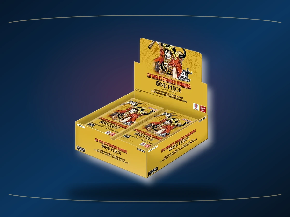 Japanese One Piece OP-17 The World's Strongest Warriors booster box, exact product photograph