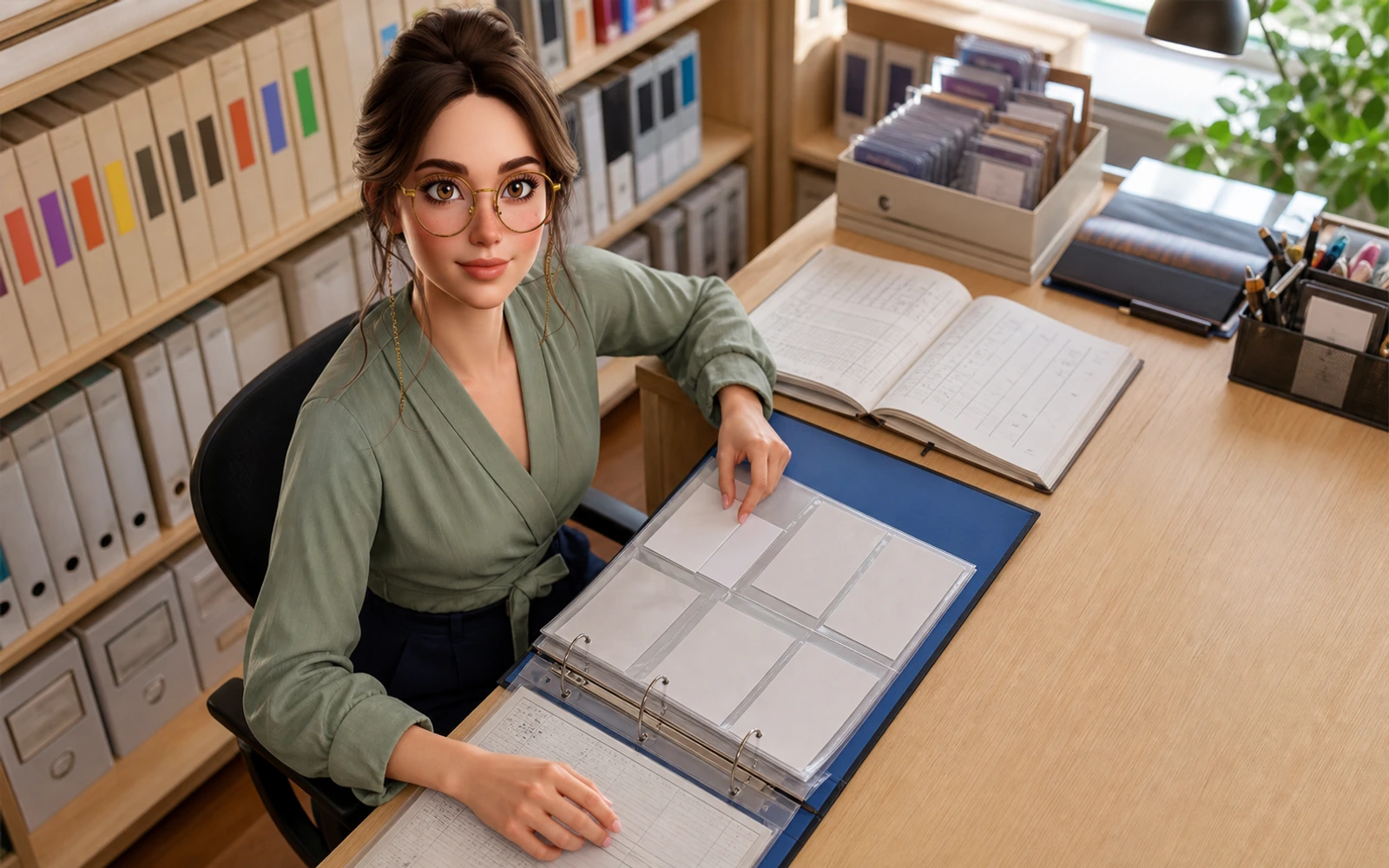 Margo uses a nine-pocket binder page to explain the three-of-nine completion boundary