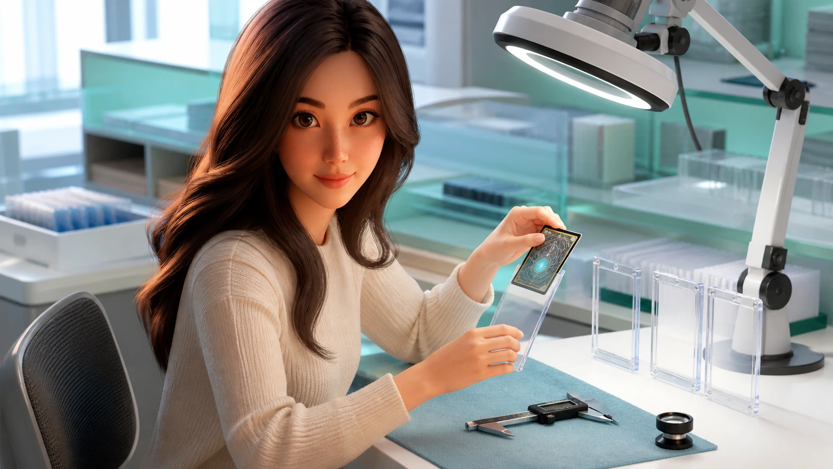 Yumi, The Hostess — collection conservator at work