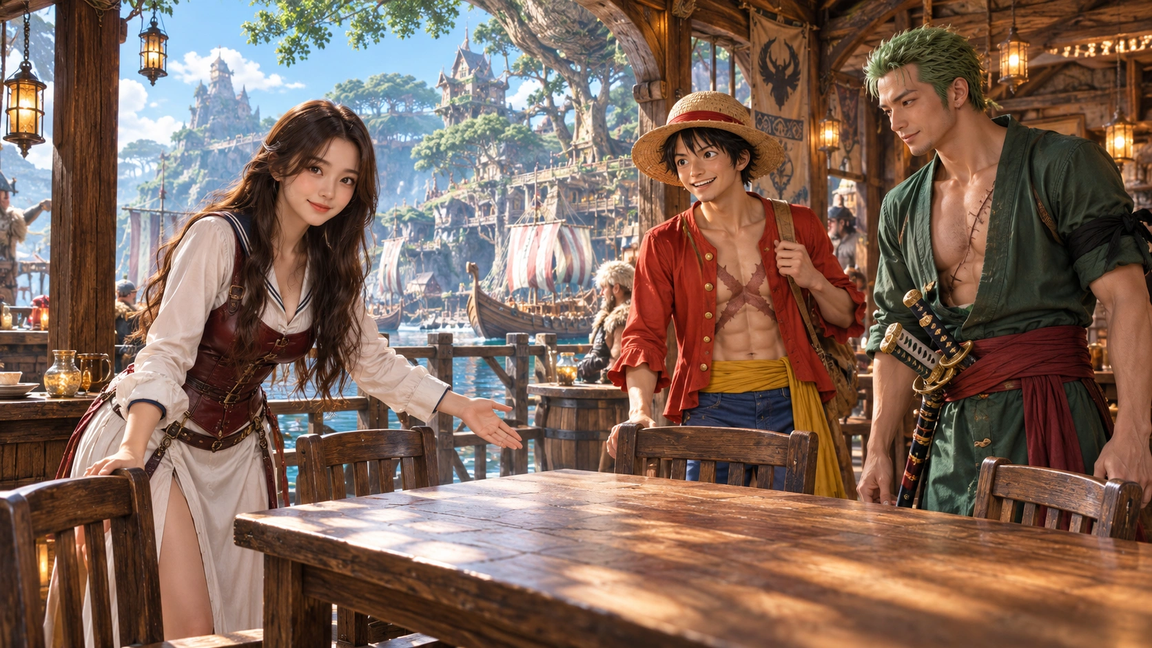 Generated yumi atmosphere for luffy or zoro: choose a pattern to learn, not documentary gameplay.