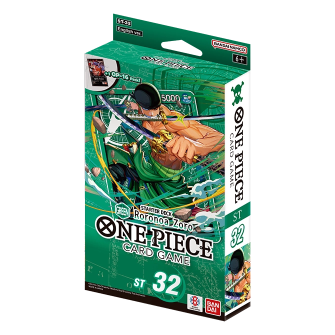 One Piece Card Game Starter Deck ST-32 Green Roronoa Zoro, exact product listing photograph