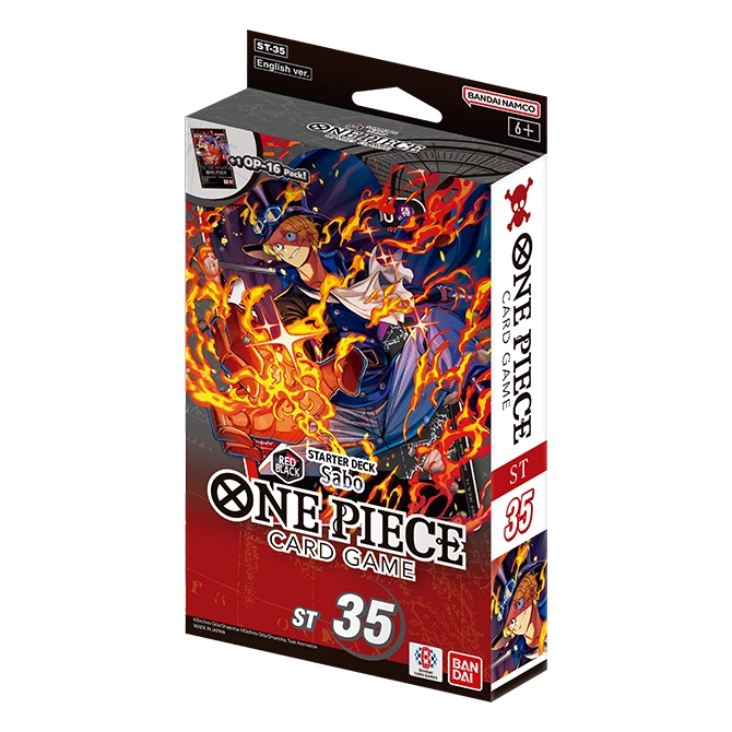One Piece Card Game Starter Deck ST-35 Red Black Sabo, exact product listing photograph