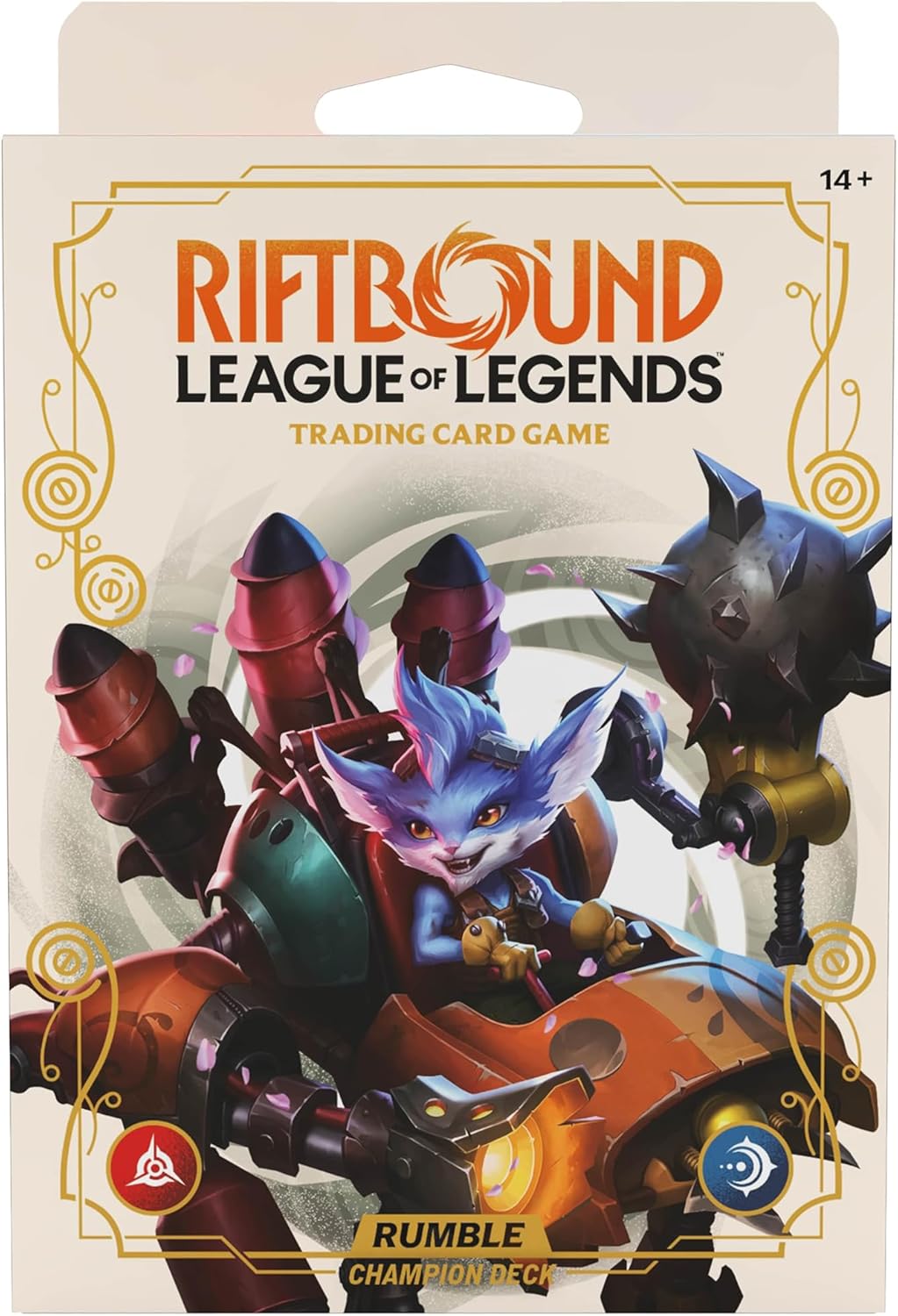 Riftbound Spiritforged Rumble Champion Deck box and cards