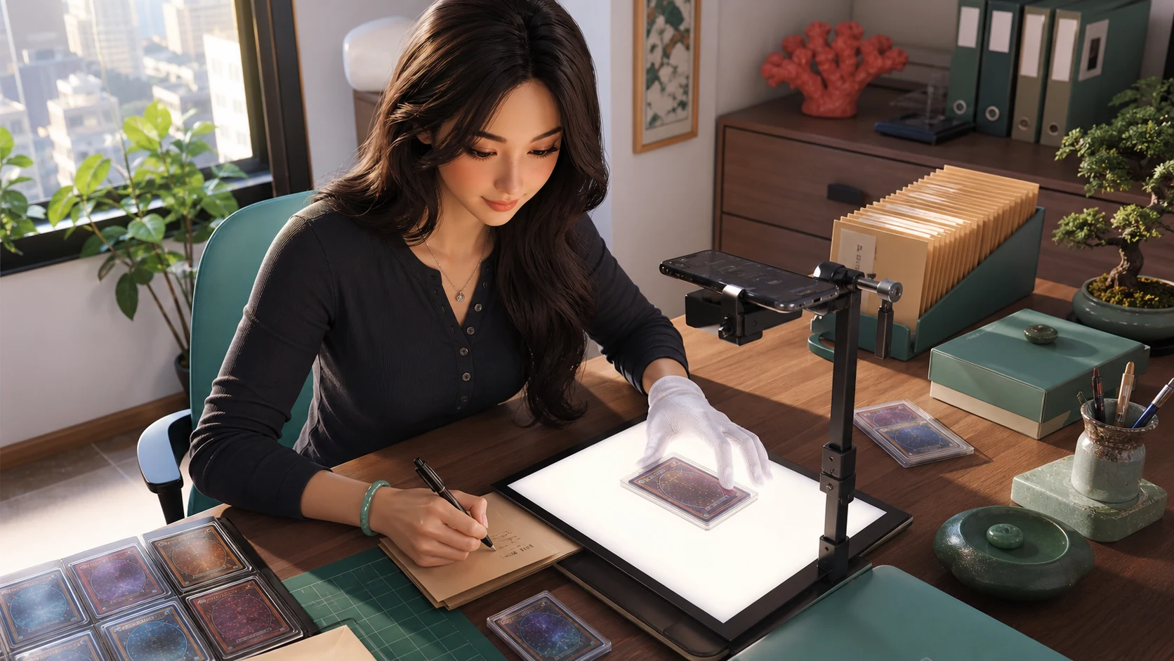 Yumi, The Hostess — sunlit provenance archivist