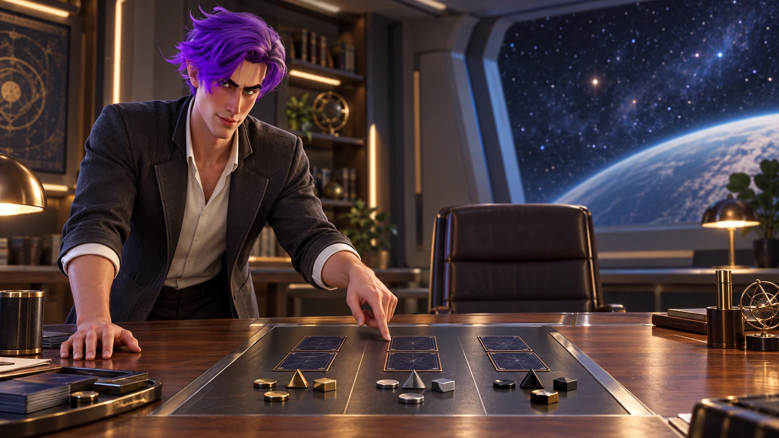 Dax maps the Captain’s Chair product family in a starship briefing room.
