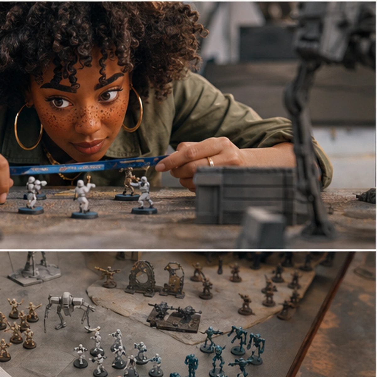 Imani, The Connector — side-by-side table clinic with components in use