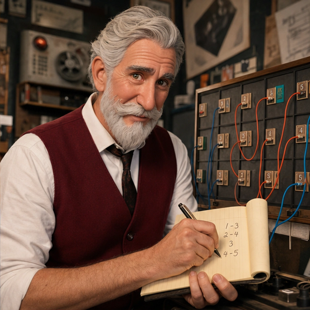 Robert, The Keeper — side-by-side table clinic with components in use