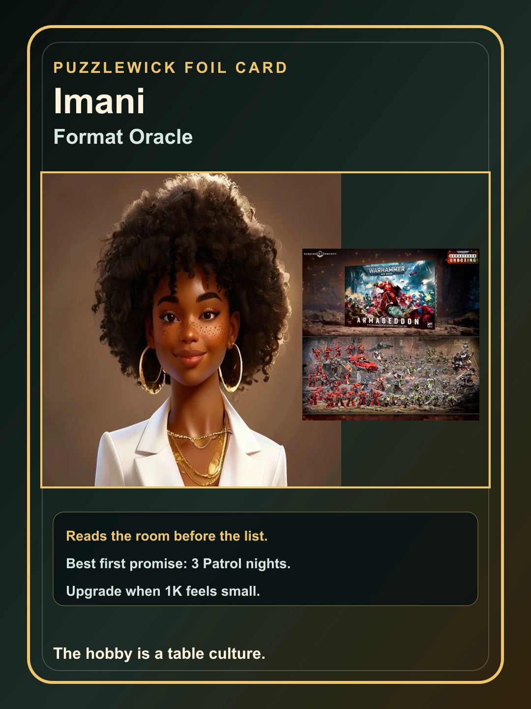 Imani, The Connector