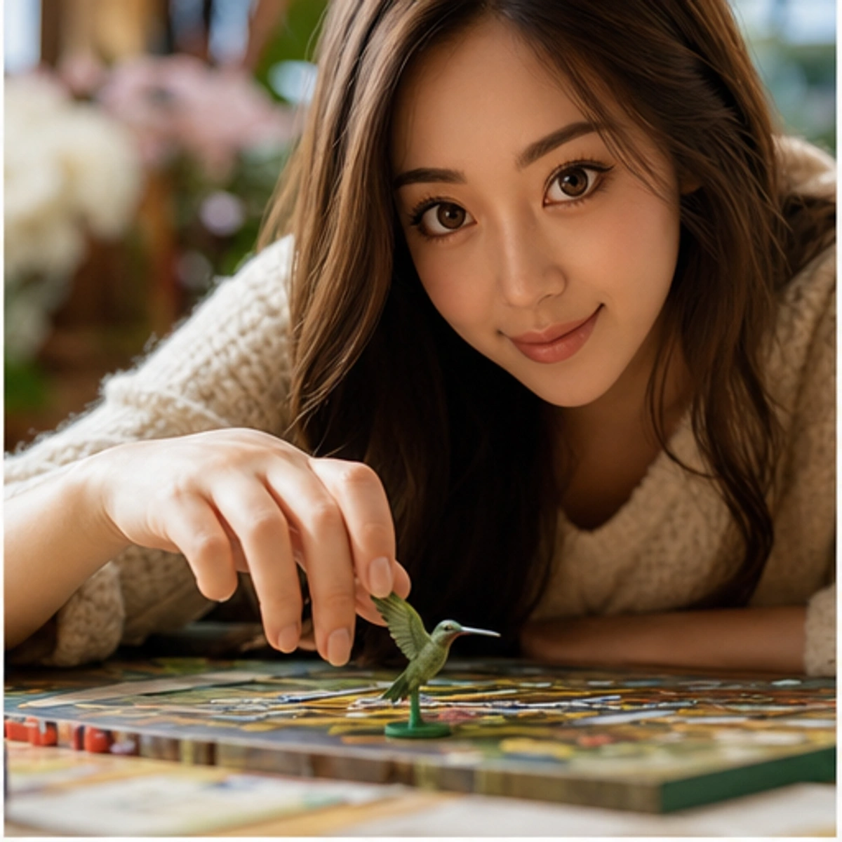 Yumi, The Hostess — demonstrating the core turn with the game staged clearly