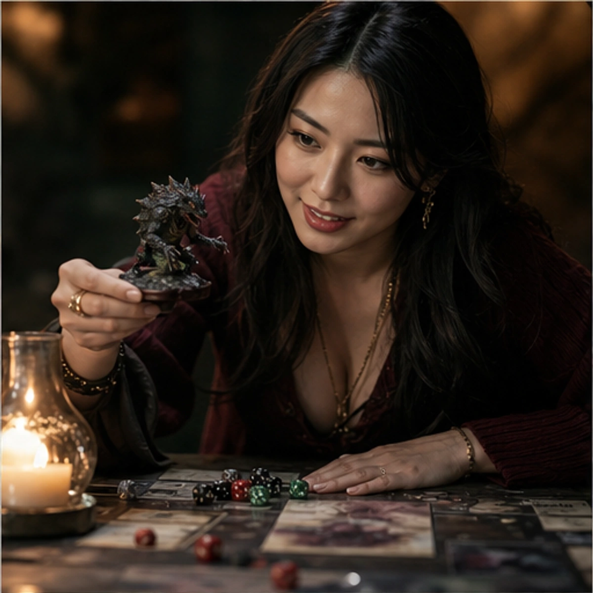 Yumi, The Hostess — demonstrating the core turn with the game staged clearly