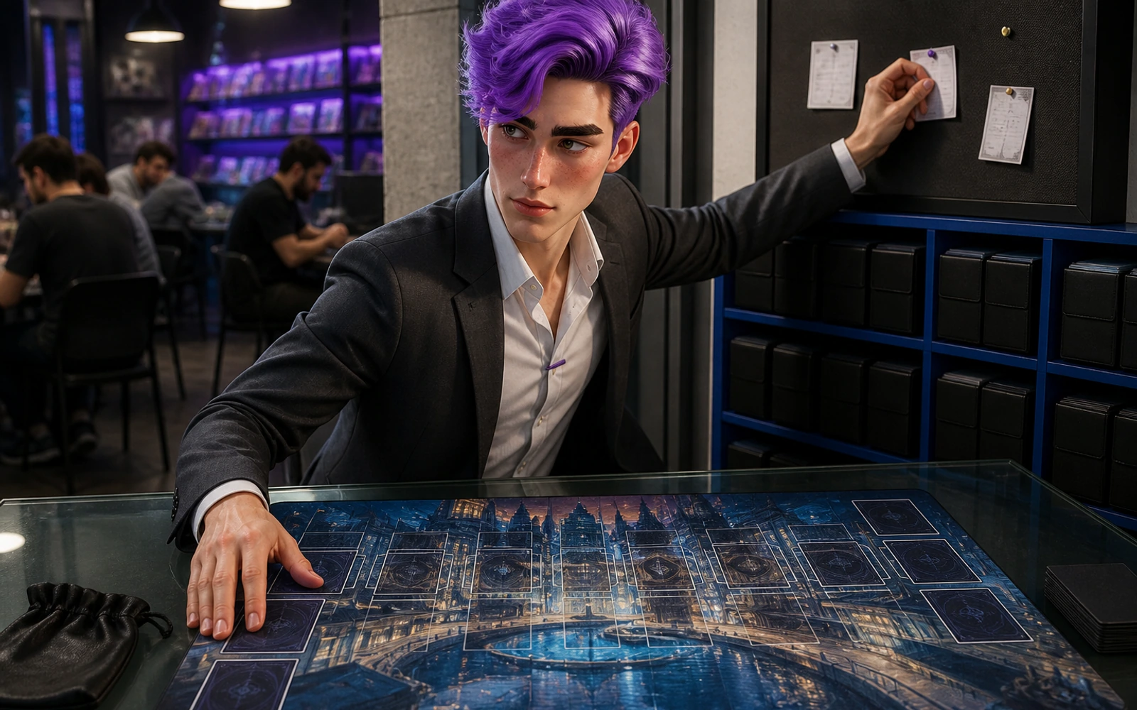 Dax, The Critic — adult curator fitting the first exact purchase to the player’s real table