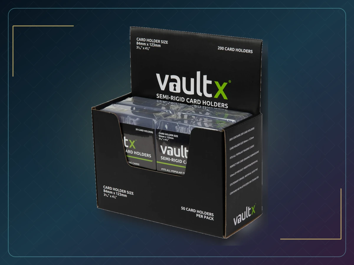 Vault X Semi Rigid Card Holders (200 Pack) Hard PVC Sleeves