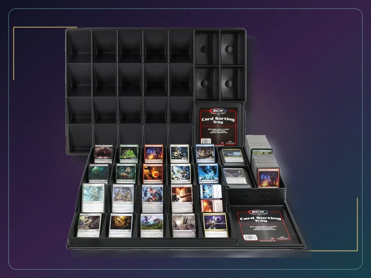 BCW 24-Cell Trading Card Sorting Trays, Sports and Gaming Cards, 2 Pack