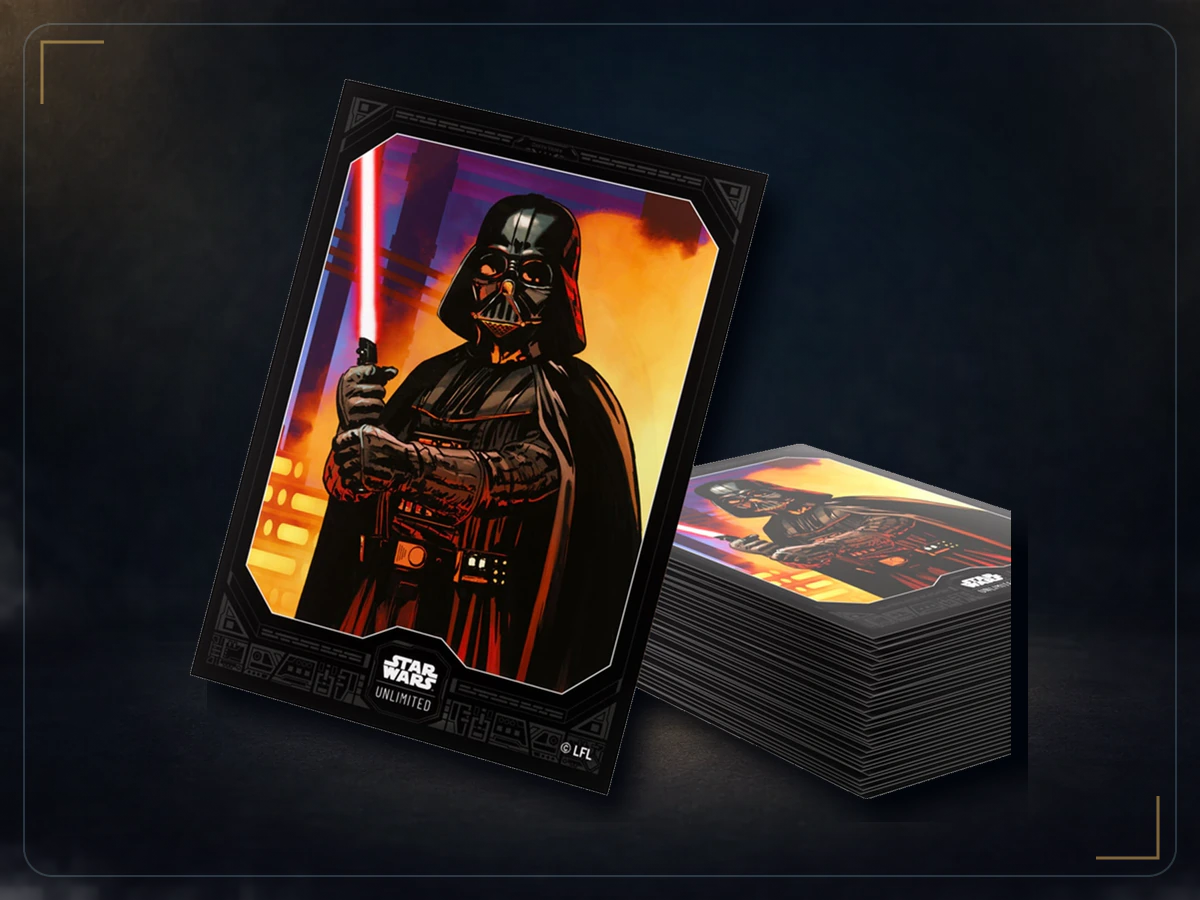 Star Wars Unlimited Darth Vader Double SLEEVING Pack - Officially Licensed Set of 60 Art Sleeves + 60 Matte Outer Sleeves + 1 Clear Sleeve, Optimized for TCGs & LCGs, Made by Gamegenic, exact product listing photograph
