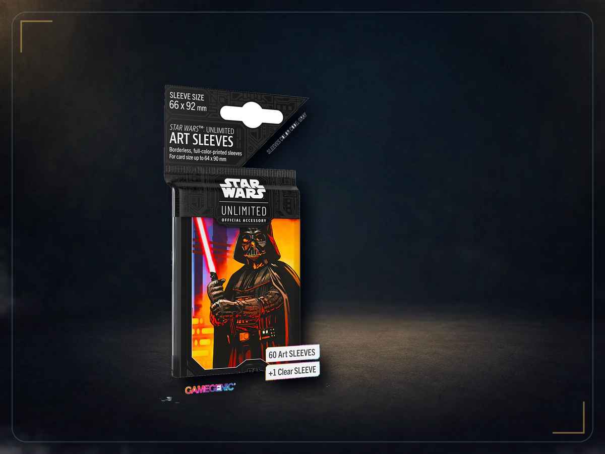 Star Wars Unlimited Darth Vader Art Sleeves - Officially Licensed Pack of 60 Art Sleeves and 1 Clear Sleeve, Optimized Size for Star Wars Unlimited and Other TCG and LCG Games, Made by Gamegenic, exact product listing photograph