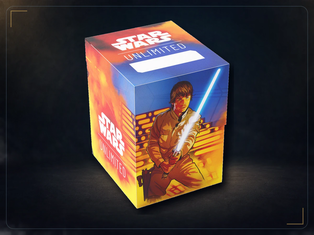 Star Wars Unlimited SOFT CRATE - Full-Color Printed & Officially Licensed Durable Deck Box, Holds 60 Double-Sleeved Cards, Perfect for TCGs and LCGs, Luke/Vader Design, Made, exact product listing photograph